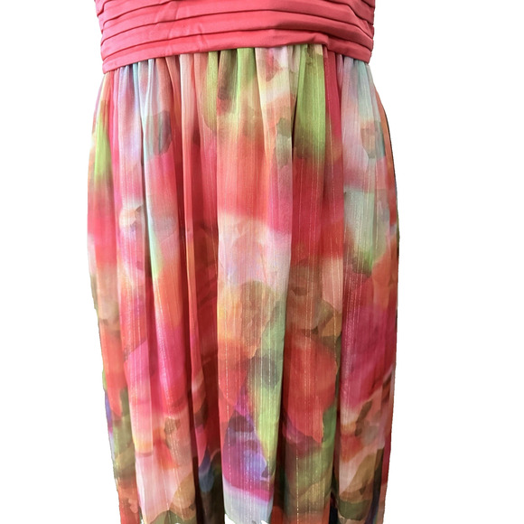 Eliza J Maxi Dress Watercolor Fairycore, Romantic, Boho Glam, Forest Fairy Sz 6 - Picture 3 of 9